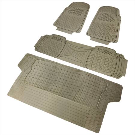 Spec'D Tuning Products - Spec-D Universal PVC Rubber Floor Mats - 4PC (Beige)