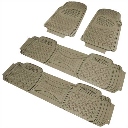 Spec'D Tuning Products - Spec-D Universal PVC Rubber Non-Slip Floor Mats - 4PC (Beige)