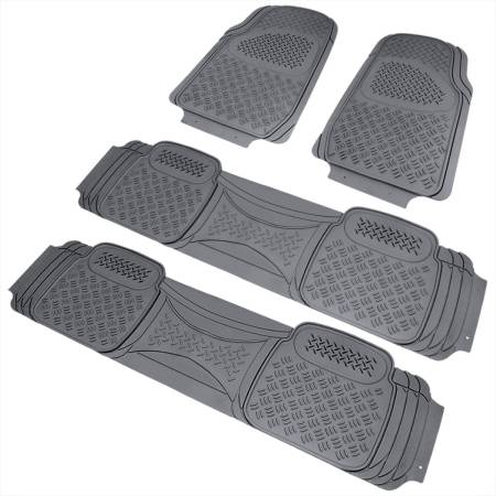 Spec'D Tuning Products - Spec-D Universal PVC Rubber Non-Slip Floor Mats - 4PC (Gray)