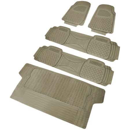 Spec'D Tuning Products - Spec-D Universal PVC Rubber Floor Mats - 5PC (Beige)