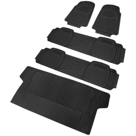 Spec'D Tuning Products - Spec-D Universal PVC Rubber Floor Mats - 5PC (Black)