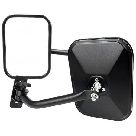 Spec'D Tuning Products - Spec-D 1997-2018 Jeep Wrangler TJ/JK/LJ/JKU Quick Release Black Stainless Steel Square Side Mirrors