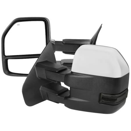 Spec'D Tuning Products - Spec-D 2004-2006 Ford F-150 Chrome Power Adjustable, Heated, & Manual Extendable Towing Mirrors w/ Smoke Lens LED Turn Signal Lights