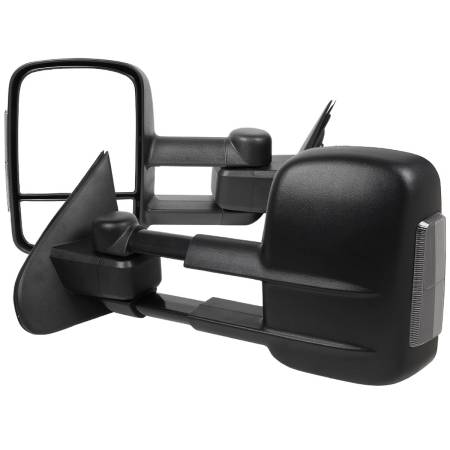 Spec'D Tuning Products - Spec-D 2014-2018 Chevrolet Silverado/GMC Sierra Manual Adjustable & Extendable Towing Mirrors w/ Smoke Lens LED Turn Signal Lights