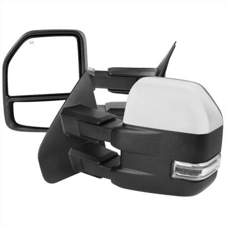 Spec'D Tuning Products - Spec-D 2004-2006 Ford F-150 Chrome Power Adjustable, Heated, & Manual Extendable Towing Mirrors w/ Clear Lens LED Turn Signal Lights