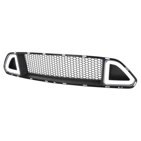 Spec'D Tuning Products - Spec-D 2015-2017 Ford Mustang Black ABS Mesh Grille w/ Dual Integrated LED Bar