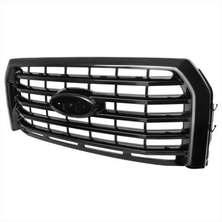 Spec'D Tuning Products - Spec-D 2015-2017 Ford F-150 Glossy Black ABS Horizontal Grille
