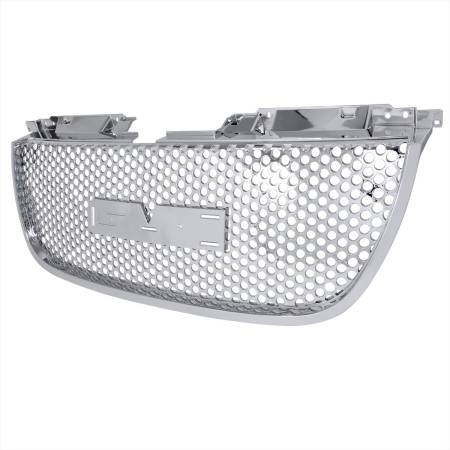 Spec'D Tuning Products - Spec-D 2007-2014 GMC Yukon/Yukon XL SLE/SLT/Denali Chrome ABS Round Hole Grille