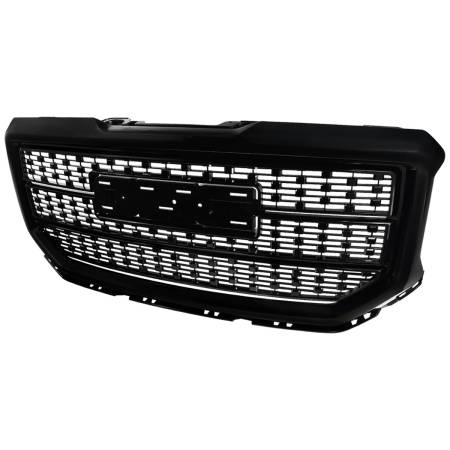 Spec'D Tuning Products - Spec-D 2016-2018 GMC Sierra 1500 Jet Black ABS Denali Style Grille