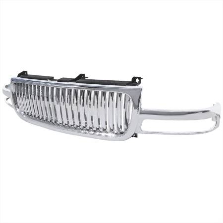 Spec'D Tuning Products - Spec-D 1999-2002 GMC Sierra 1500 2500LD/ 2000-2006 Yukon + XL Chrome ABS Vertical Grille