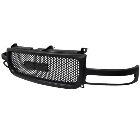 Spec'D Tuning Products - Spec-D 1999-2002 GMC Sierra 1500 2500LD/ 2000-2006 Yukon + XL Black ABS Round Hole Mesh Grille