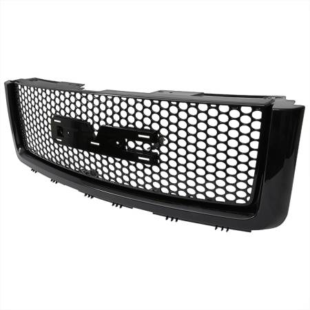 Spec'D Tuning Products - Spec-D 2007-2013 GMC Sierra 1500 Glossy Black ABS Round Punch Grille