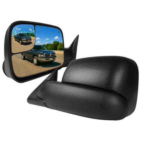 Spec'D Tuning Products - Spec-D 1998-2002 Dodge RAM Power Adjustable, Heated, Manual Fold & Extendable Towing Mirrors