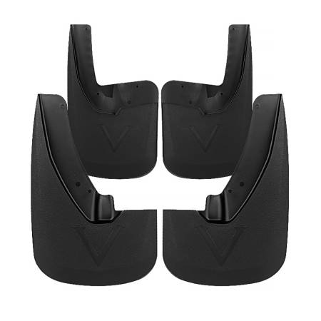 Spec'D Tuning Products - Spec-D 2009-2018 Dodge RAM 1500 / 2019-2021 Dodge RAM Classic / 2010-2018 RAM 2500 3500 Black ABS Front & Rear Mud Flap Splash Guards (Models with OEM Wheel Lip Moldings)