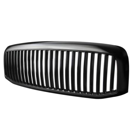 Spec'D Tuning Products - Spec-D 2006-2008 Dodge RAM Glossy Black ABS Vertical Grille