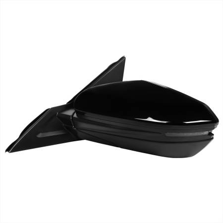 Spec'D Tuning Products - Spec-D 2016-2018 Honda Civic Glossy Black 7-Pin Power Adjustable & Heated Side Mirror w/ LED Turn Signal Light - Driver Side Only