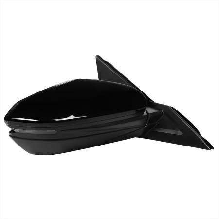 Spec'D Tuning Products - Spec-D 2016-2018 Honda Civic Glossy Black 7-Pin Power Adjustable & Heated Side Mirror w/ LED Turn Signal Light - Passenger Side Only
