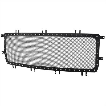 Spec'D Tuning Products - Spec-D 2014-2015 GMC Sierra 1500 Rivet Style Black Stainless Steel Mesh Grille Insert