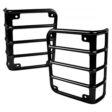 Spec'D Tuning Products - Spec-D 2007-2018 Jeep Wrangler JK Black Steel Euro Tail Light Guards