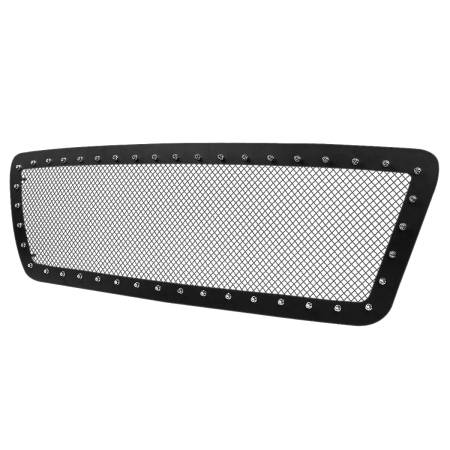 Spec'D Tuning Products - Spec-D 2004-2008 Ford F-150 Rivet Style Black Stainless Steel Mesh Grille Center Insert