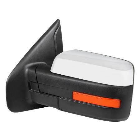 Spec'D Tuning Products - Spec-D 2007-2014 Ford F-150 Chrome Power Adjustable & Heated Side Mirror w/ LED Amber Turn Signal & Puddle Light - Driver Side Only