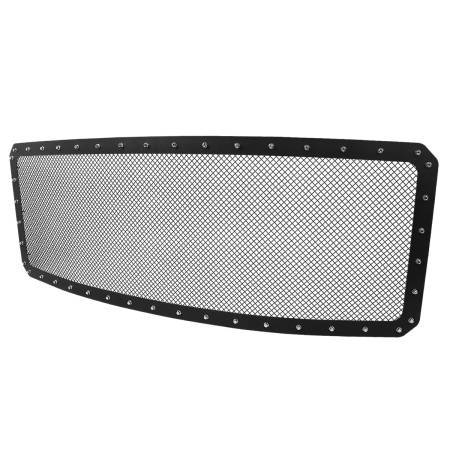 Spec'D Tuning Products - Spec-D 2011-2016 Ford F-250/F-350/F-450/F-550 Rivet Style Black Stainless Steel Mesh Grille Center Insert