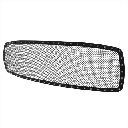 Spec'D Tuning Products - Spec-D 2002-2005 Dodge RAM 1500/2500/3500 Rivet Style Black Stainless Steel Mesh Grille Insert