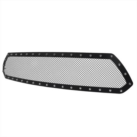 Spec'D Tuning Products - Spec-D 2012-2015 Toyota Tacoma Rivet Style Black Stainless Steel Mesh Grille Insert