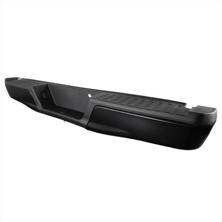 Spec'D Tuning Products - Spec-D 2015-2018 Ford F-150 Black Stainless Steel Factory Style Replacement Rear Step Bumper w/ License Lamps