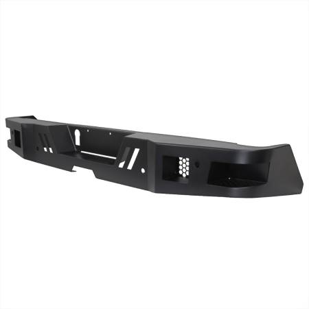Spec'D Tuning Products - Spec-D 2014-2021 Toyota Tundra Black Heavy Duty Steel Rear Step Bumper w/ License Lamp