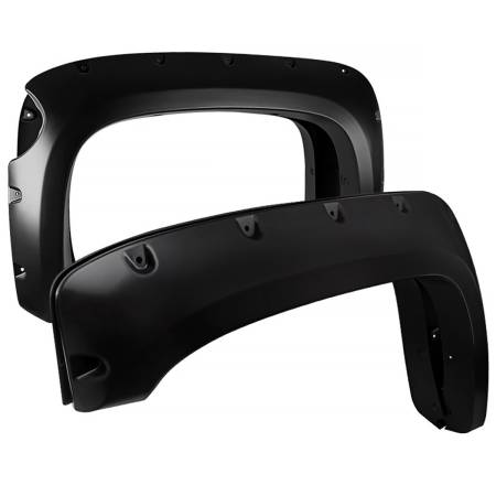 Spec'D Tuning Products - Spec-D 2007-2013 Chevrolet Silverado 1500 69.3" Fleetside Black Smooth Polypropylene Fender Flares
