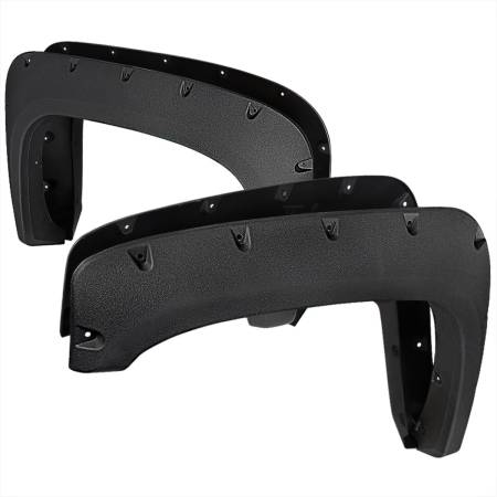 Spec'D Tuning Products - Spec-D 2007-2013 Chevrolet Silverado Black Rugged Texture Rivet Style Fender Flares