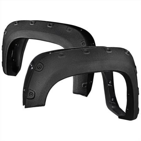 Spec'D Tuning Products - Spec-D 2007-2013 GMC Sierra 1500 Fleetside Textured Rivet Style Fender Flares