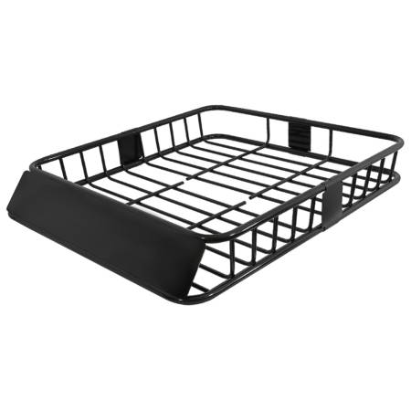 Spec'D Tuning Products - Spec-D Universal Black Roof Rack Cargo Carrier w/ Extendable Luggage Hold Basket