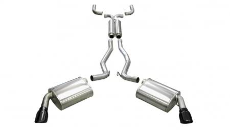 CORSA Performance - Corsa 2010-2015 Chevrolet Camaro Coupe SS 6.2L V8 Auto Black Sport Cat-Back + XO Exhaust