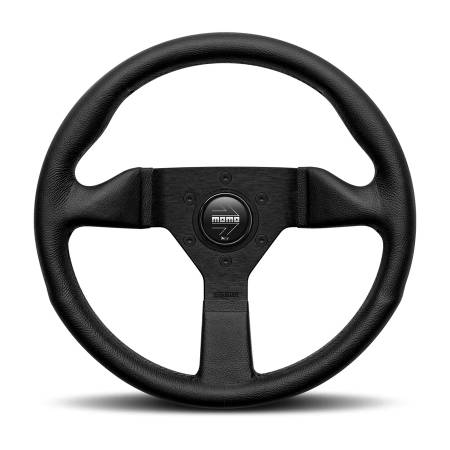 Momo - Momo Montecarlo Steering Wheel 320 mm - Black Leather/Black Stitch/Black Spokes