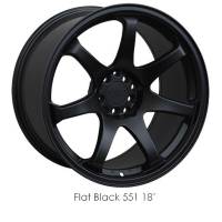 XXR Wheels - XXR Wheel Rim 551 16X8 4x100/4x114.3 ET21 73.1CB Flat Black - Image 1