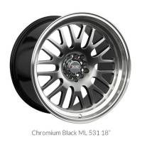 XXR Wheels - XXR Wheel Rim 531 17X9 5x100/5x114.3 ET35 73.1CB Chromium Black / ML - Image 1