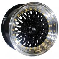 MST Wheels - MST Wheels Rim MT13 15x8.0 4x100/4x114.3 ET20 73.1CB Black w/Machined Lip Gold Rivets - Image 4
