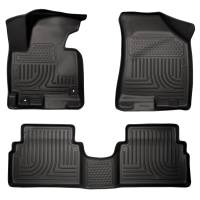 Husky Liners - Husky Liners 14 Hyundai Tucson w/Retain Hooks WeatherBeater Combo Front & 2nd Row Black Floor Liners - Image 1