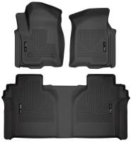 Husky Liners - Husky Liners 2019 Chevrolet Silverado 1500 Crew Cab WeatherBeater Blk Front & 2nd Seat Floor Liners - Image 1