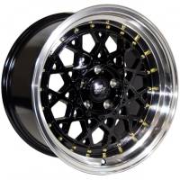 MST Wheels - MST Wheels Rim Fiori 15x8.0 4x100 ET20 73.1CB Black w/Machined Lip Gold Rivets - Image 3