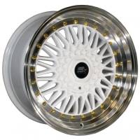 MST Wheels - MST Wheels Rim MT13 15x8.0 4x100/4x114.3 ET20 73.1CB White w/Machined Lip Gold Rivets - Image 3