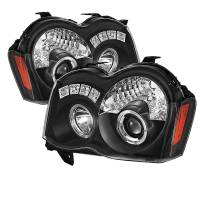 Spyder Auto - Spyder Jeep Grand Cherokee 08-10 Projector Headlights - LED Halo - LED ( Replaceable LEDs ) - Black - High H1 (Included) - Low 9006 (Not Included) - Image 1