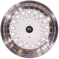 MST Wheels - MST Wheels Rim MT13 15x8.0 4x100/4x114.3 ET20 73.1CB White w/Machined Lip Gold Rivets - Image 2