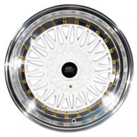 MST Wheels - MST Wheels Rim MT13 15x8.0 4x100/4x114.3 ET20 73.1CB White w/Machined Lip Gold Rivets - Image 4