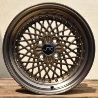 JNC Wheels - JNC Wheels Rim JNC045 Machined Bronze w/ Gold Rivets 15x8.25 4x100 ET10 - Image 1