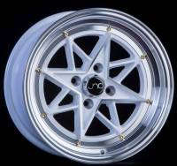 JNC Wheels - JNC Wheels Rim JNC025 White Machined Face Gold Rivets 15x8 4x100 ET25 - Image 1