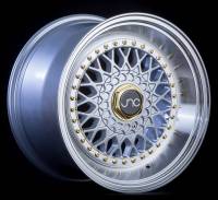 JNC Wheels - JNC Wheels Rim JNC004S Silver Machined Lip Gold Rivets 17x8.5 4x100/4x114.3 ET15 - Image 2