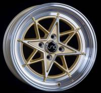 JNC Wheels - JNC Wheels Rim JNC025 GOLD Machined Face Gold Rivets 15x8 4x100 ET25 - Image 1